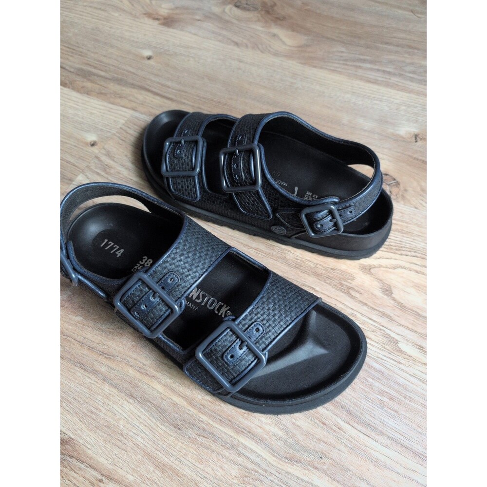 Birkenstock 1774 Woven French Piping Milano Sandals Navy EU 38 Womens 7-7.5 Rare